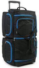 Load image into Gallery viewer, 40&quot; XXL Wheeled Holdall Black with Blue Trimming