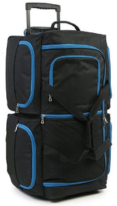 40" XXL Wheeled Holdall Black with Blue Trimming