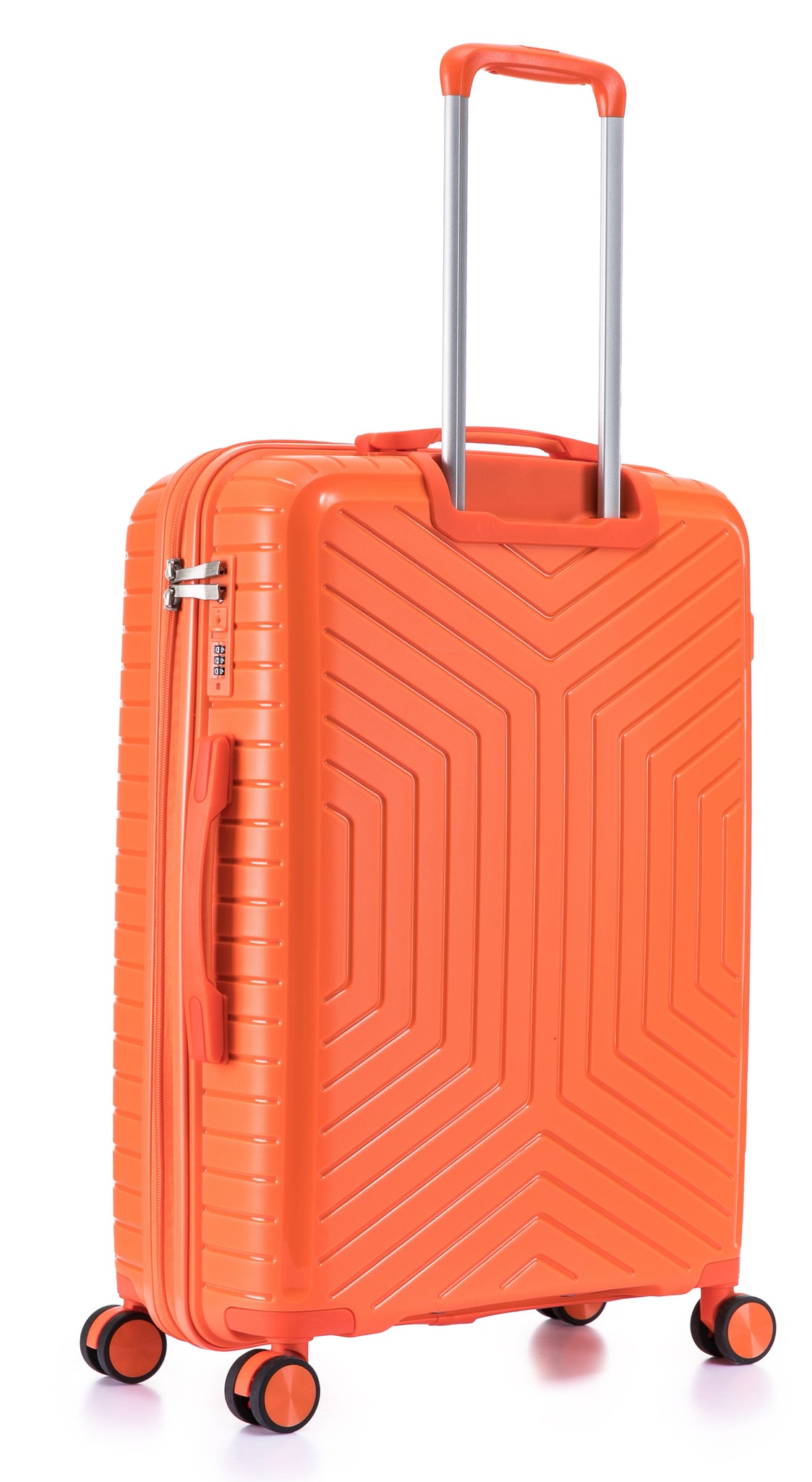 Orange lightweight suitcase sale