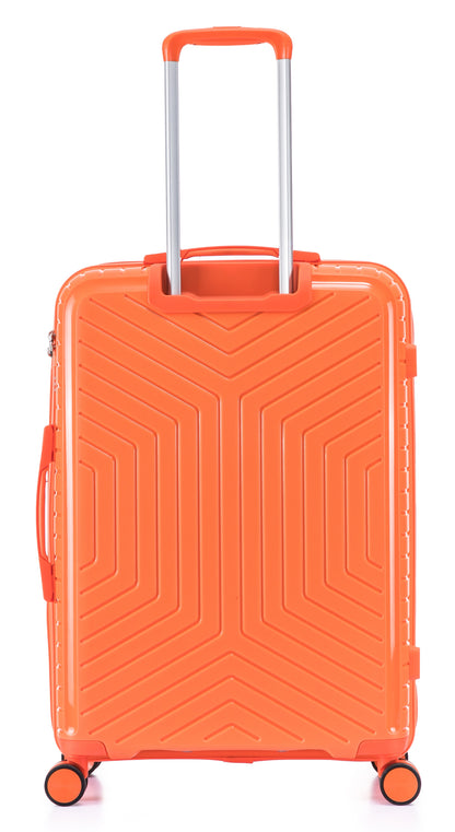 Suitcase Set – 3 Piece Lightweight Polypropylene Hard Shell Travel Luggage with 4 Wheels - PP20 Orange
