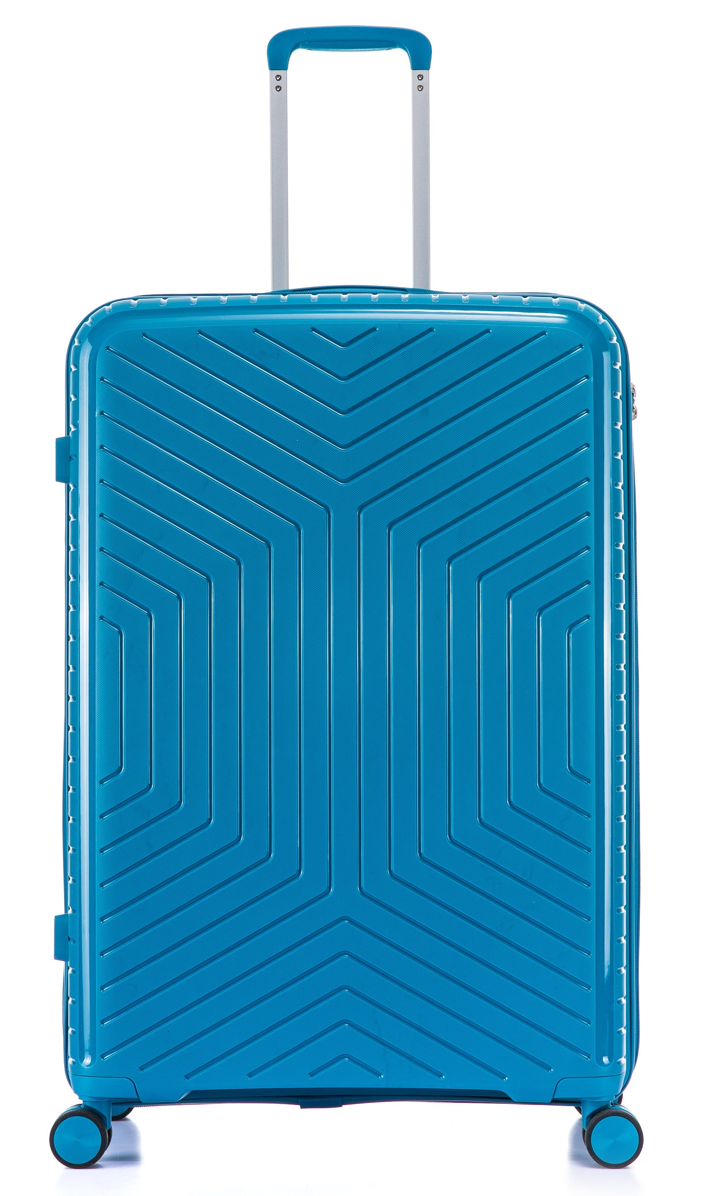 Suitcase Set – 3 Piece Lightweight Polypropylene Hard Shell Travel Luggage with 4 Wheels - PP20 - Blue