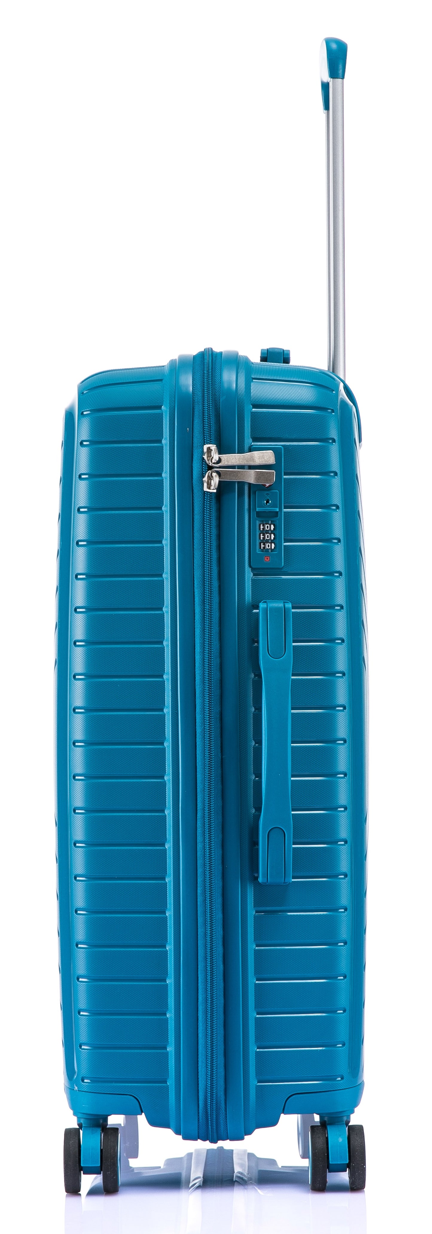 Suitcase Set – 3 Piece Lightweight Polypropylene Hard Shell Travel Luggage with 4 Wheels - PP20 - Blue