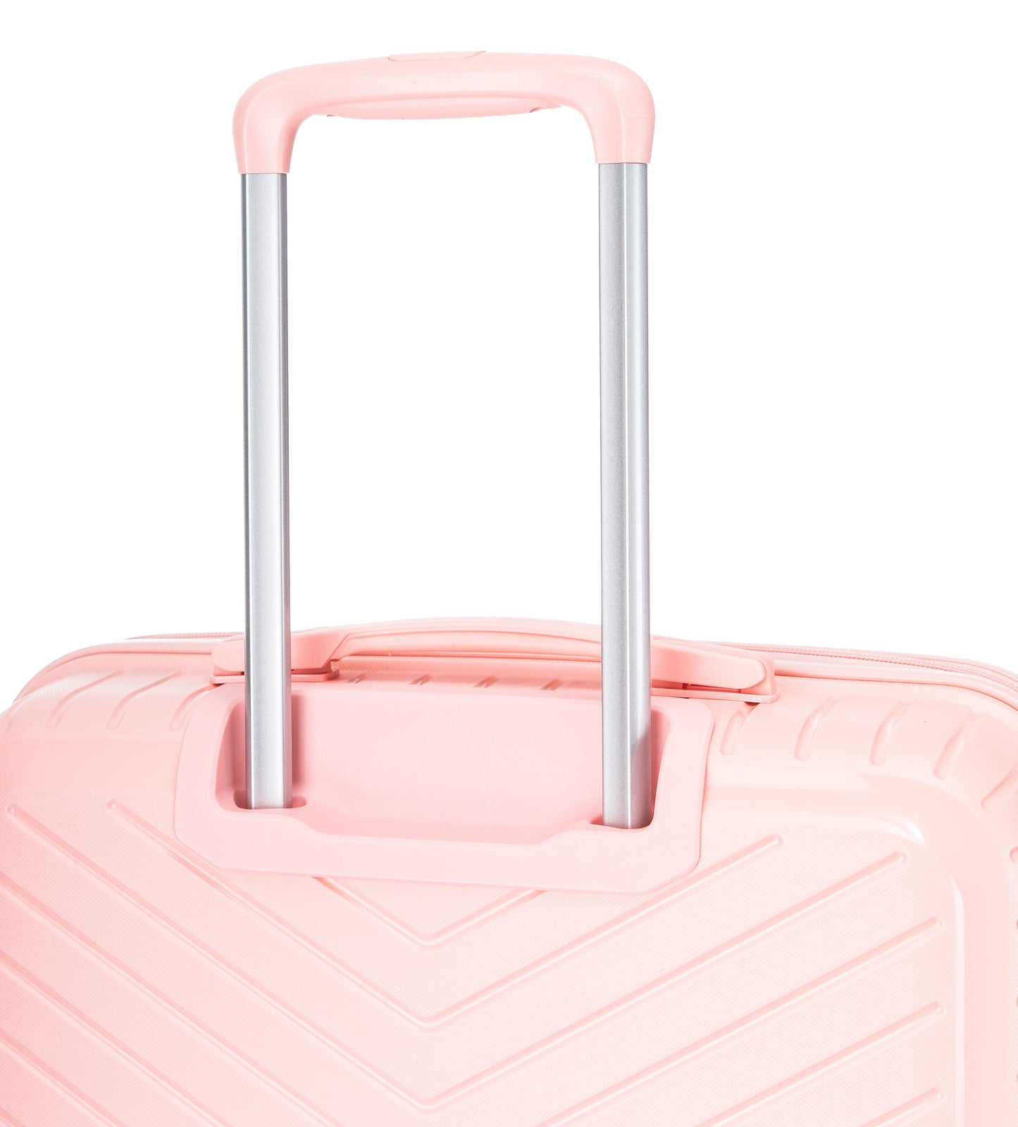 Suitcase Set – 3 Piece Lightweight Polypropylene Hard Shell Travel Luggage with 4 Wheels - PP20 - Light Pink