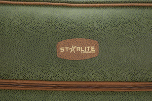 29" Large Synthetic Suede SU81 Green-Tan 4 Wheel Suitcase