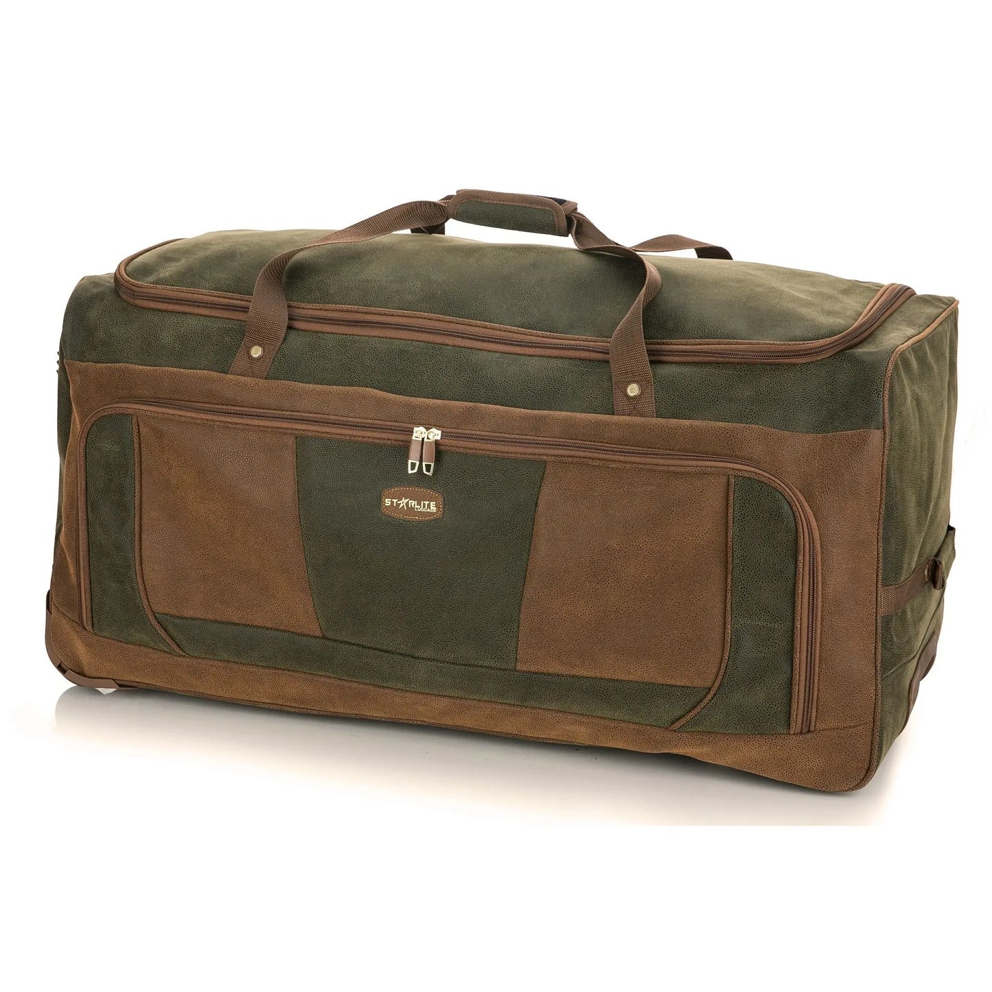 Olive/Green Suede Wheeled Holdall