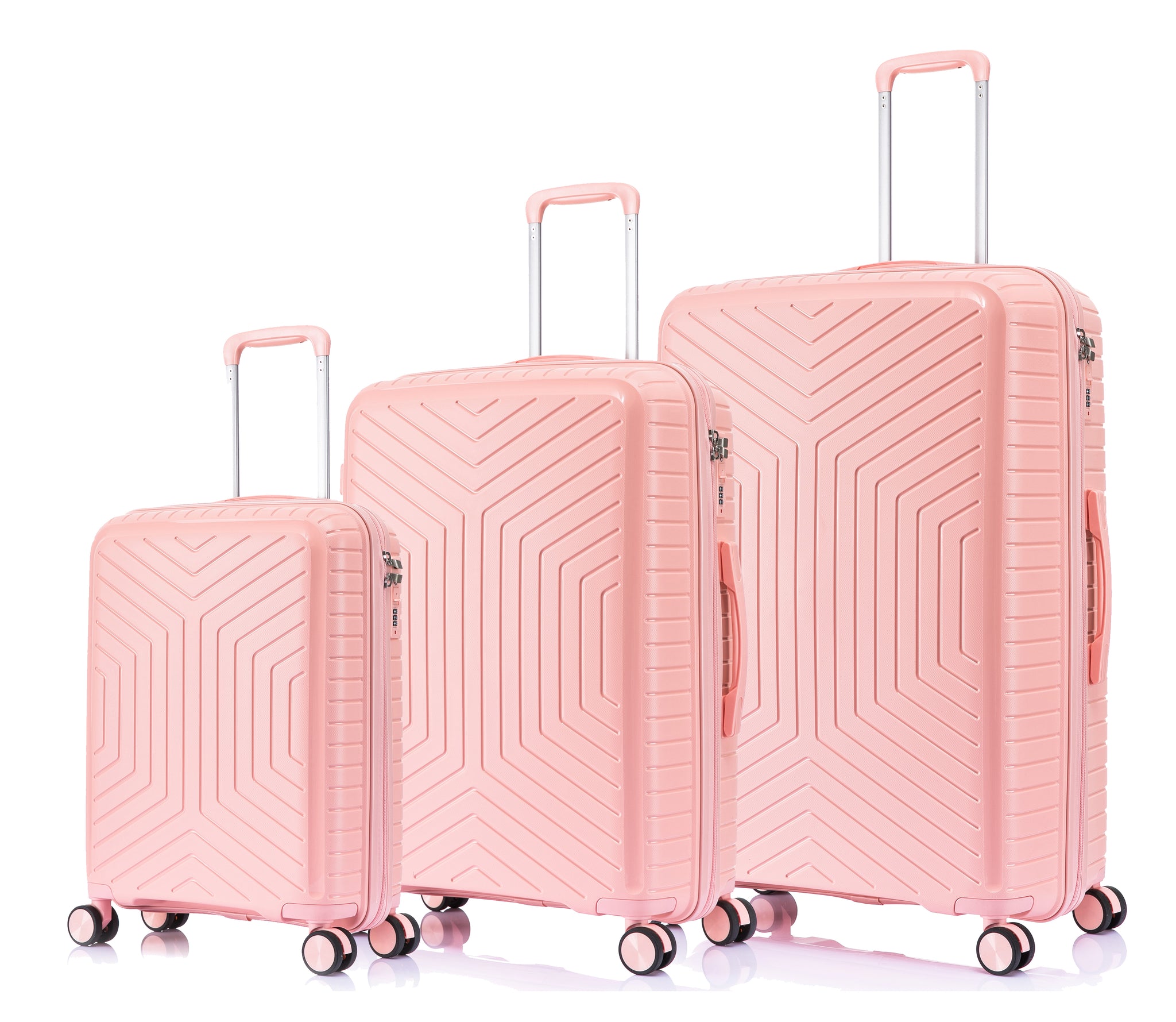 Luggage Set of 3 Piece Lightweight Polypropylene Hard Shell 