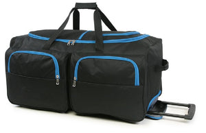 40" XXL Wheeled Holdall Black with Blue Trimming