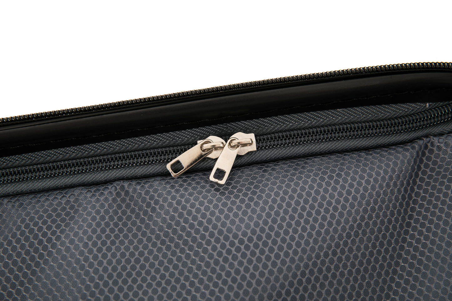 ABS101 silver hard shell suitcase inside zip