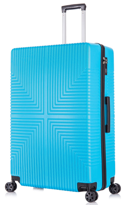 hard shell suitcase in blue front side