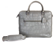 Load image into Gallery viewer, Grey Real Leather Men Laptop Bags + FREE MATCHING LEATHER WALLET