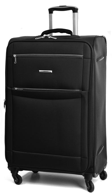 Black 4 Wheel Ultra Lightweight Suitcase 