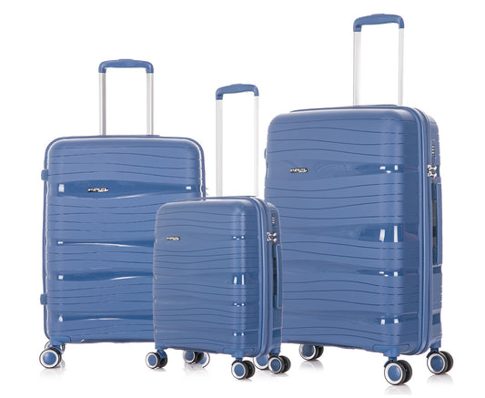 Set of 3 Polypropylene Hard Shell PP801 - Blue