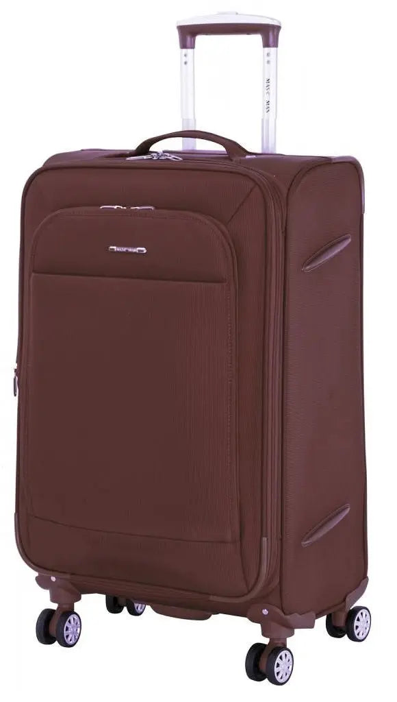 Set of 2 – Medium suitcase + Carryon 4-Wheel Lightweight Suitcases 4W88 Brown