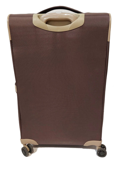Set of 2 – Medium suitcase + Carryon 4-Wheel Lightweight Suitcases RL2001 Brown