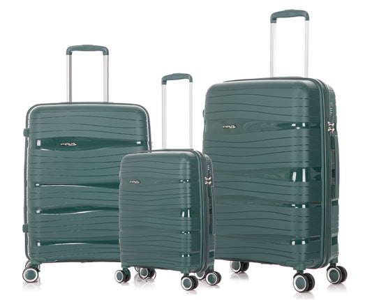 Set of 3 Polypropylene Hard Shell PP801 - Green