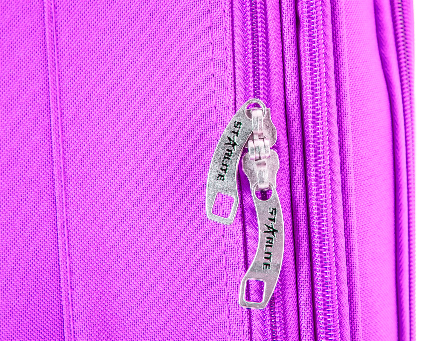 Large Suitcase lockable zips in DK 16 Orivo Purple  on white background