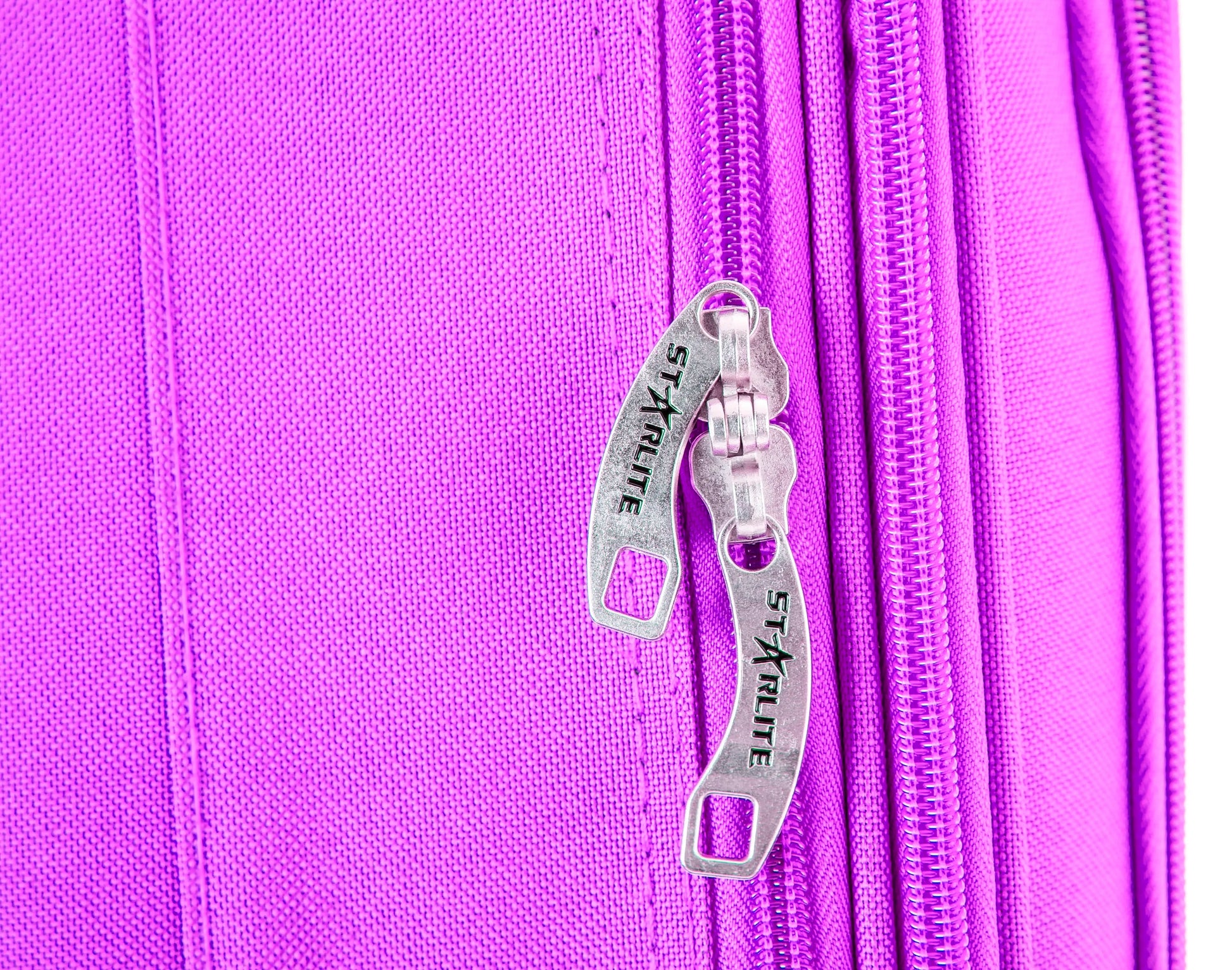 Large Suitcase lockable zips in DK 16 Orivo Purple  on white background