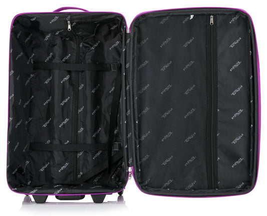 Large Suitcase Open in DK 16 Orivo Navy on white background