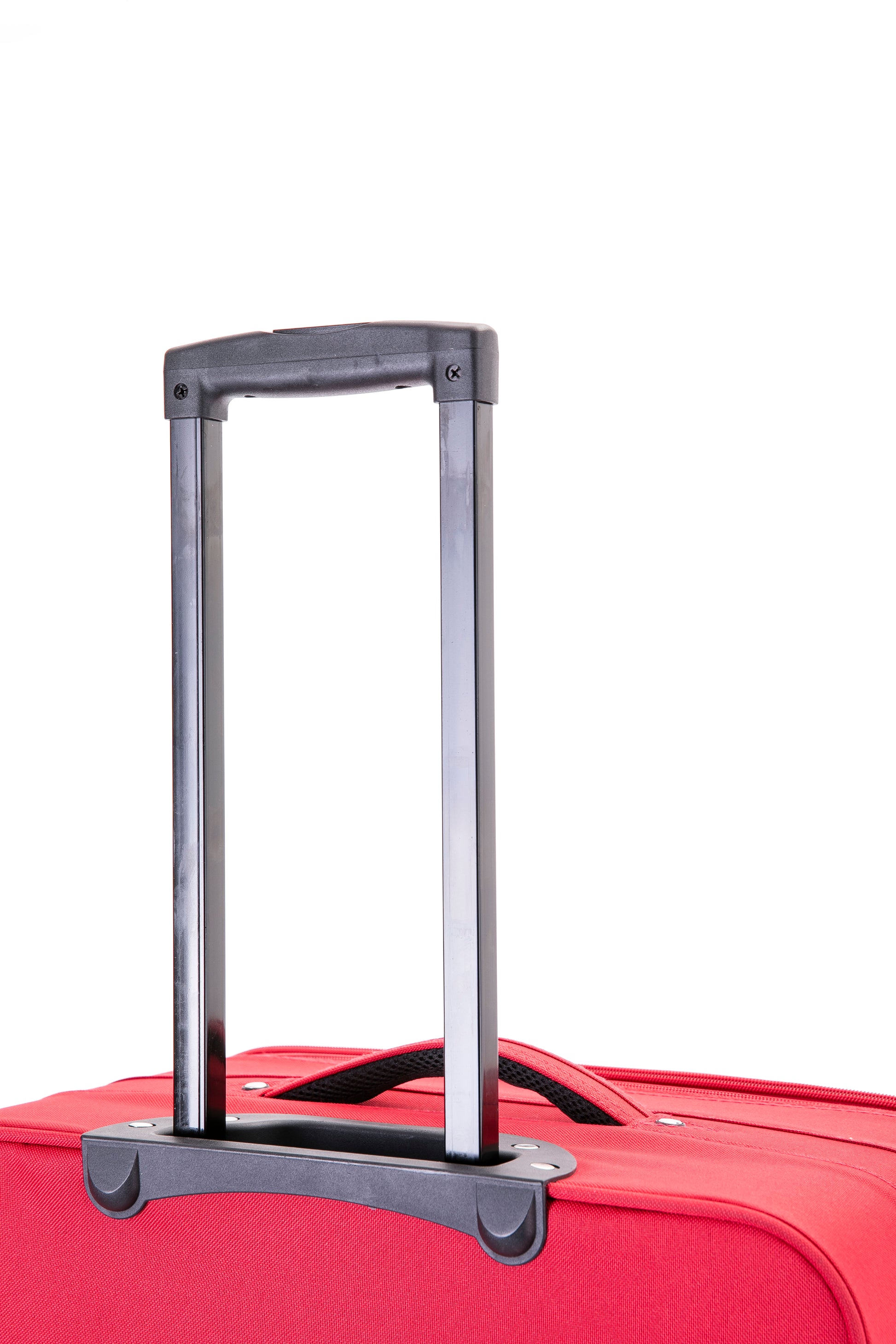 Large Suitcase telescopic handle in DK 16 Orivo Red on white background
