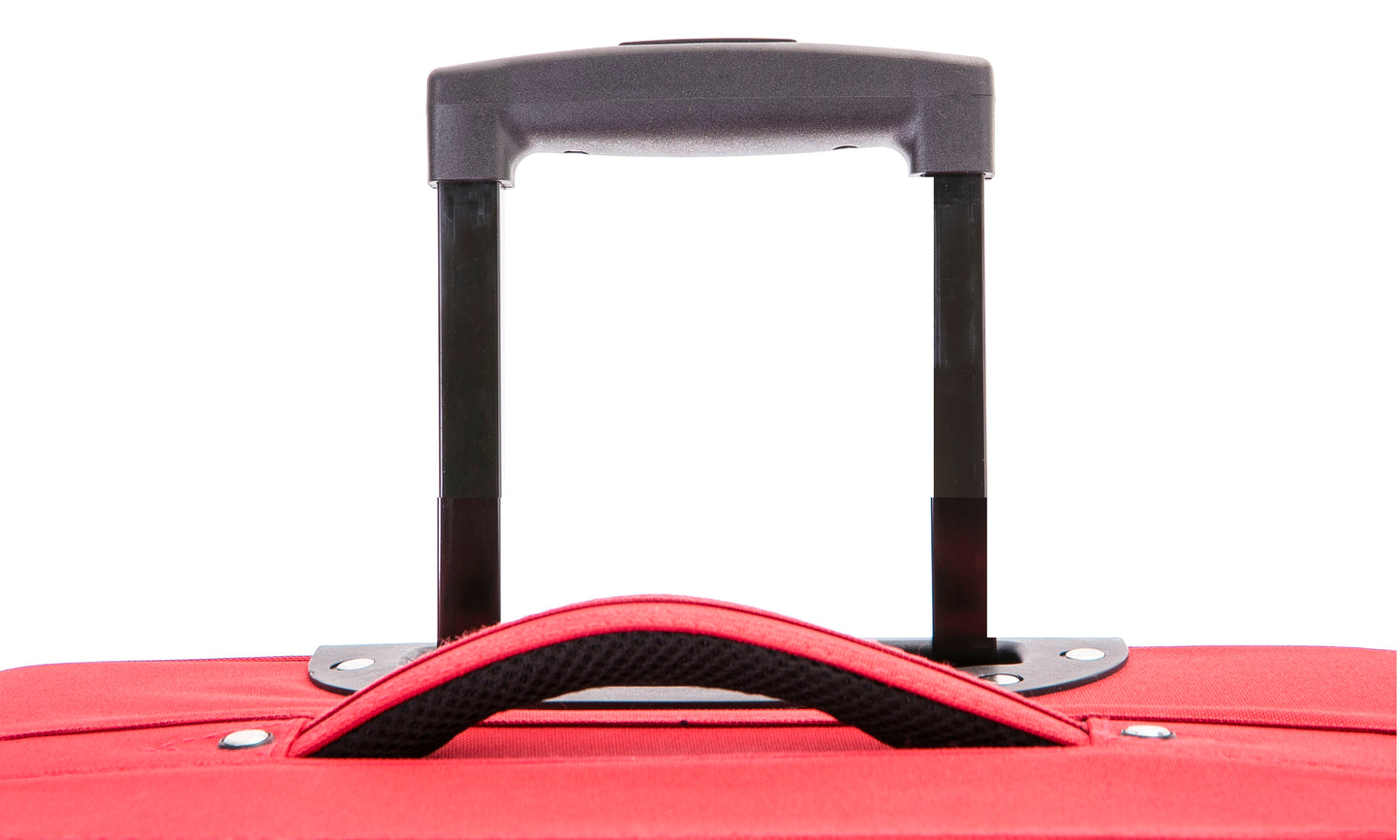 Large Suitcase top carry handle in DK 16 Orivo Red on white background