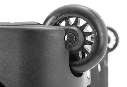 Large Suitcase wheel in DK 16 Orivo Black on white background