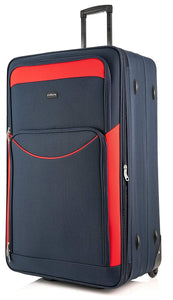 28" DK16 Navy/Red Lightweight Suitcase