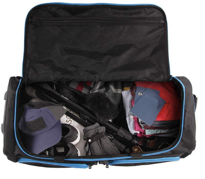 34" XL Wheeled Holdall Black With Blue Trimming