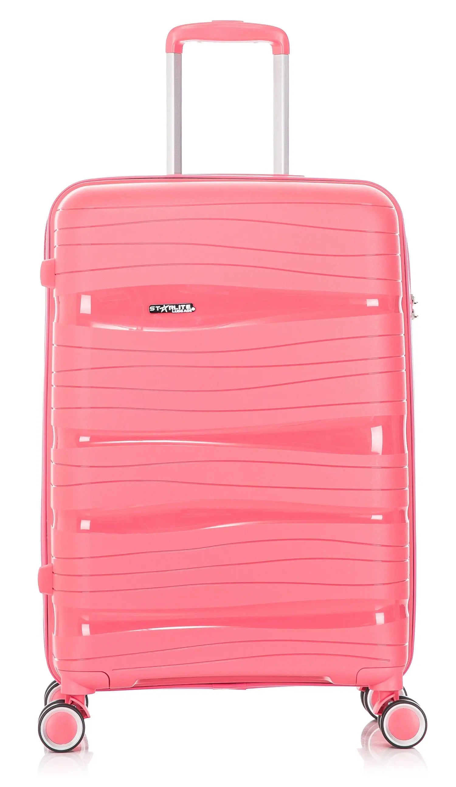 28" Large Polypropylene Hard Shell Suitcase PP801 - Pink Starlite Luggage