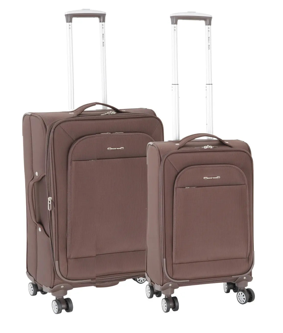 Set of 2 – Medium suitcase + Carryon 4-Wheel Lightweight Suitcases 4W88 Brown